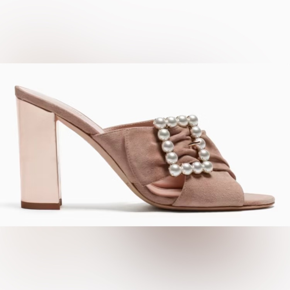 Kate Spade Blush Heels with Pearl Accent